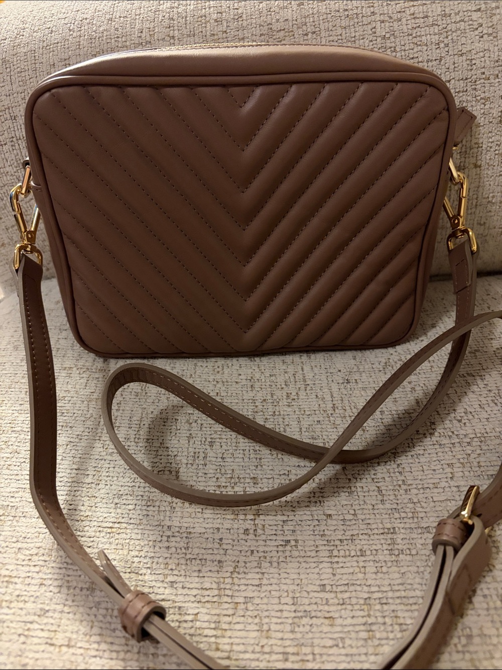 Italian Leather Quilted Crossbody Bag